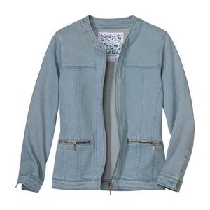 Atlas for Women Womens/Ladies Zip Front Denim Jacket / Blue